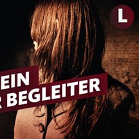 Eine Frau geht im Dunkeln auf der Straße und dreht sich um. Darüber der Schriftzug: "Stalker: Dein ständiger Begleiter"
