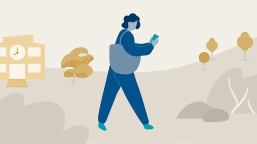 Grafik: Person mit Handy