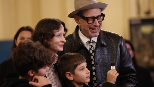 Jeff Goldblum mit seiner Frau Emilie Livingston und Söhnen Charlie Ocean und River Joe