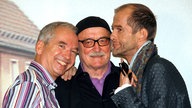 Schauspieler Klaus Vincon, Produzent Hans W. Geissendoerfer und Schauspieler Georg Uecker