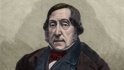 Porträt des Komponisten Gioachino Rossini (1792-1868)