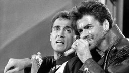Popgruppe Wham bei ihrem Abschiedskonzert 1986