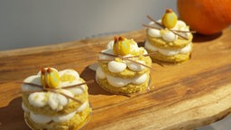 Kürbis Macaron Törtchen