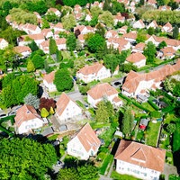 Luftaufnahme der Zechensiedlung Teutoburgia
