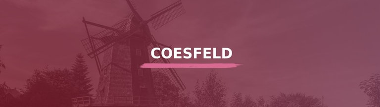 Turmwindmühle. Darauf der Schriftzug "Coesfeld".