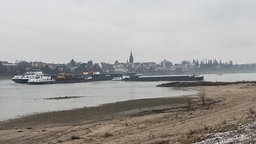 Schiffsrettung auf dem Rhein in Köln