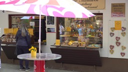 Der Kiosk im Müngstner Brückenpark von außen