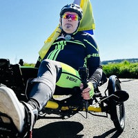 Axel Manns auf seinem speziell angefertigten Bike