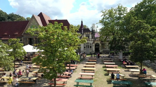 Der Biergarten im "Stadtwaldhaus" in Krefeld