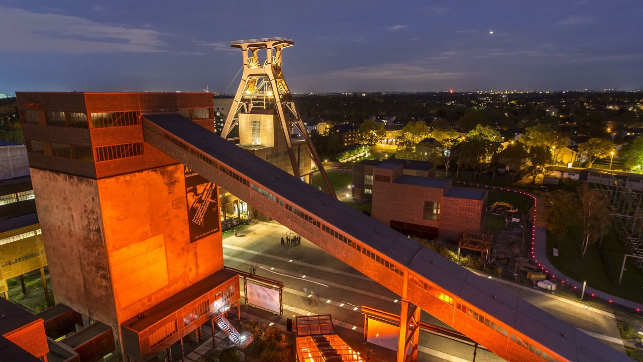 Die Zeche Zollverein bei Nacht