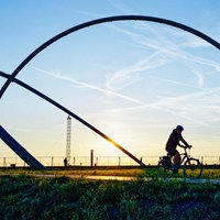 Die Halde Hoheward im Sonnenuntergang