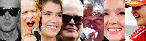 Eine Collage mit bekannten Gesichtern aus NRW: U.a. Campino, Anke Enkelke, Herbert Grönemeyer oder Helge Schneider
