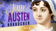 Verarbeitetes Portraitbild vom Jane Austen, darüber der Schriftzug.