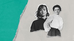 Auf einer grün-grauen Grafik sieht man die Moderatorin Milena Straube und Clara Lemlich als Bildausschnitt in schwarz-weiß.