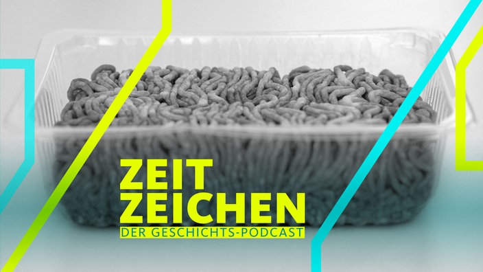 Symbolbild zum Thema Lebensmittelverschwendung: Verdorbenes Hackfleisch in Plastik Verpackung. 