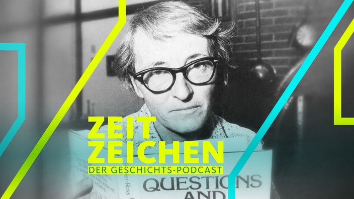 Die amerikanisch-schweizerische Psychiaterin und Sterbeforscherin Elisabeth Kübler-Ross mit ihrem Buch "Questions and Answers on Death and Dying"
