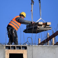 Bauarbeiter auf einer Baustelle
