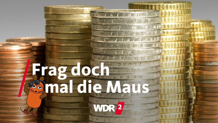 Stapel mit verschiedenen Euromünzen