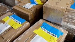 Pakete mit Hilfsgütern für die Ukraine
