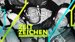 Kosmonaut Alexei Leonov (M.) und die US-Astronauten Thomas Stafford und Donald Deke Slayton (nach dem Andocken der Apollo- und Sojus-Kapseln am 17.07.1975 im All)