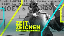 Die Statue des Mönchs Dom Perignon, geistiger Vater des Champagners
