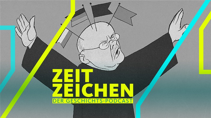 Karikatur zu Reichskanzler Hans Luther und der neuen Flaggenordnung von 1926