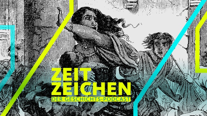 Illustration zum Massaker an Juden im Rheinland im Jahr 1096 (Zeichnerische Darstellung von 1866)