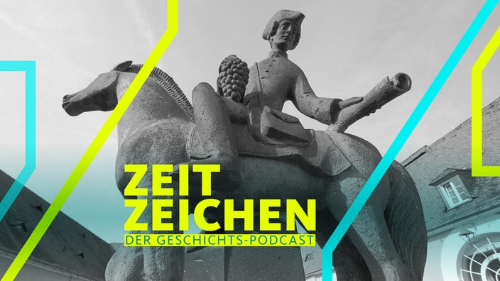 Historischer Spätlese-Reiter als Skuptur