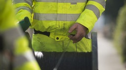Flecken auf einer gelben reflektierender Jacke