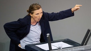 7.09.2025, Berlin: Corinna Rüffer (Bündnis 90/Die Grünen), Mitglied des Deutschen Bundestages, spricht während der Generaldebatte zum Haushalt 2025 im Bundestag. 