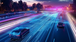 Autos auf der Autobahn, illustratorisch aufgearbeitet
