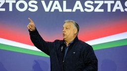 Viktor Orban, Prime Minister of Hungary, speaks during a campaign rally of the governing Fidesz Party 