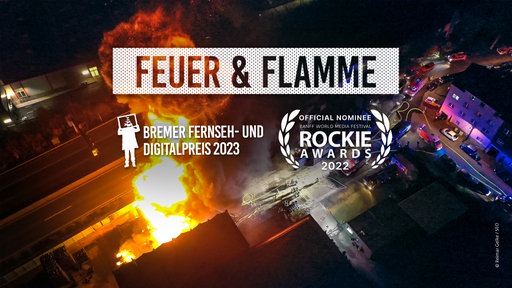 Drohnenaufnahme: Explosion eines Reifenlagers