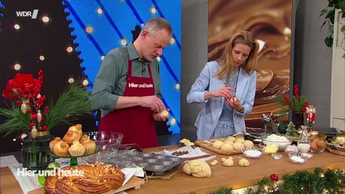 Marcel Seeger und Miriam Lange backen