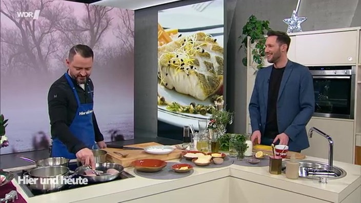 Alexander Wulf zaubert Zanderfilet mit Prosecco-Beurre-blanc und Safranrisotto