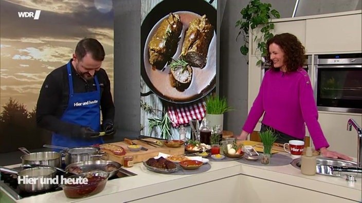 Rinderroulade mit Kartoffelpüree und Röstzwiebeln