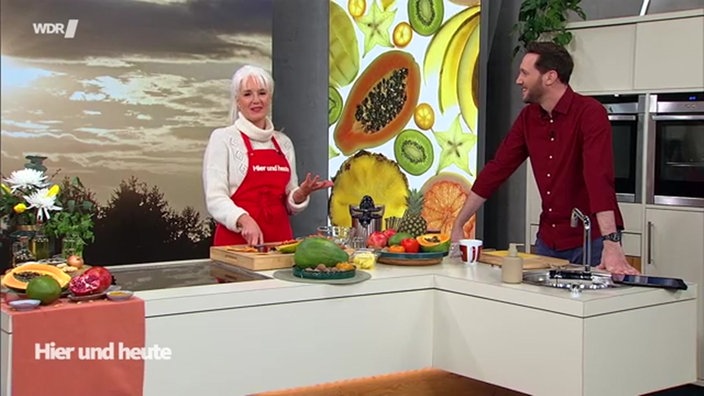 Aufnahme von Ernährungsexpertin Anja Tanas und Sven Kroll.