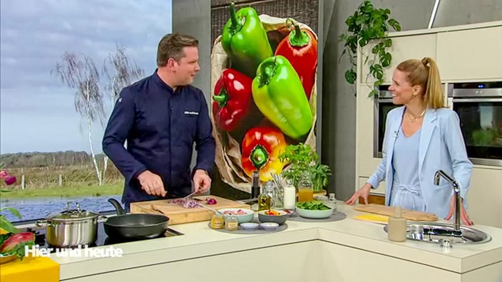 Koch Fabian Timmer und Miriam Lange bei Hier und heute