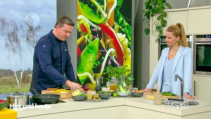 Koch Fabian Timmer und Miriam Lange bei Hier und heute