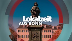 Panorama-Aufnahme von oben Bonn umgeben von einem runden Rahmen