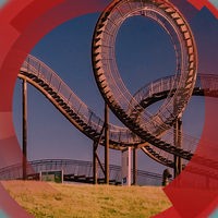 Panorama-Aufnahme von Duisburg umgeben von einem runden Rahmen
