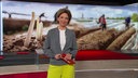 Moderatorin Anna Planken steht während ihrer Moderation im Markt Studio