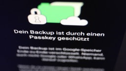 Das Backup wird durch PIN und/oder Gesichtserkennung oder Fingerabdruck abgesichert