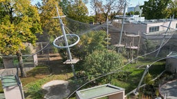Blick auf den neuen Affenpark im Krefelder Zoo