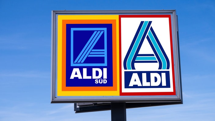 Schilder von Aldi Nord und Aldi Süd