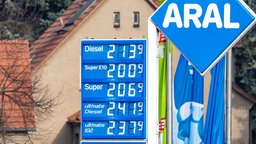 Die Preise an einer deutschen Tankstelle liegen bei über zwei Euro pro Liter bei allen Kraftstoffsorten