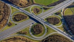 Luftbild des Autobahnkreuzes Münster-Nord