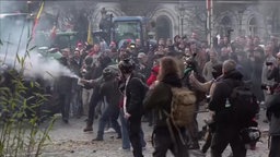 Landwirte protestieren auf den Straßen Brüssels