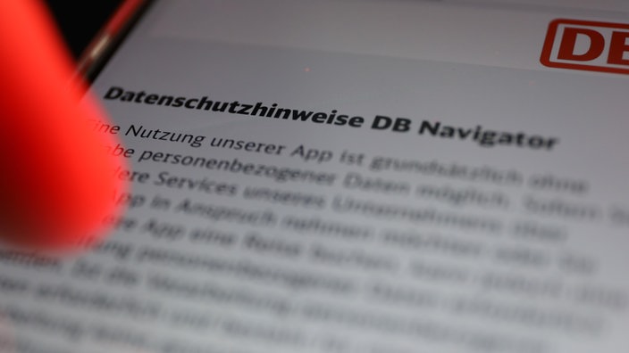 Die Datenschutzhinweise in der DB Navigator App