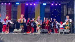Auftritt auf einer Demo zum Unabhängigkeitstag der Ukraine in Köln 